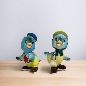 Vintage 50’s / 60’s Blue Birds Anthropomorphic Salt & Pepper Shakers